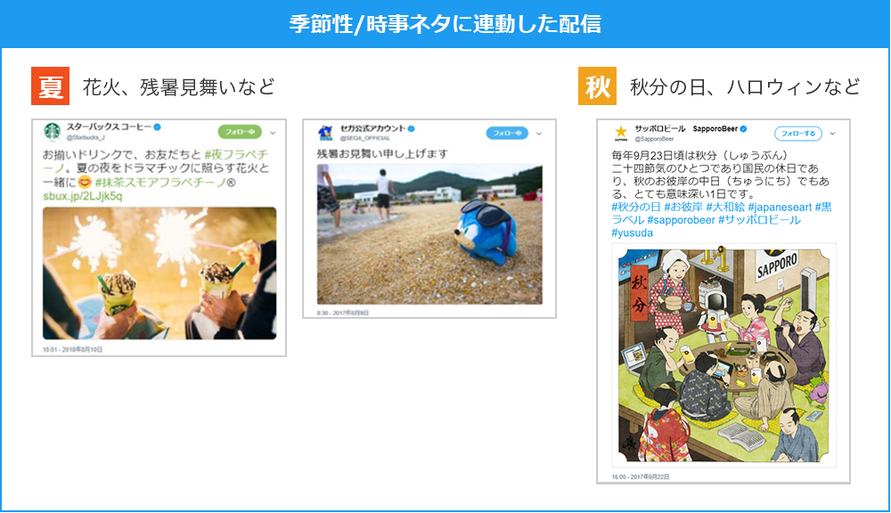 季節性/時事ネタに連動した配信